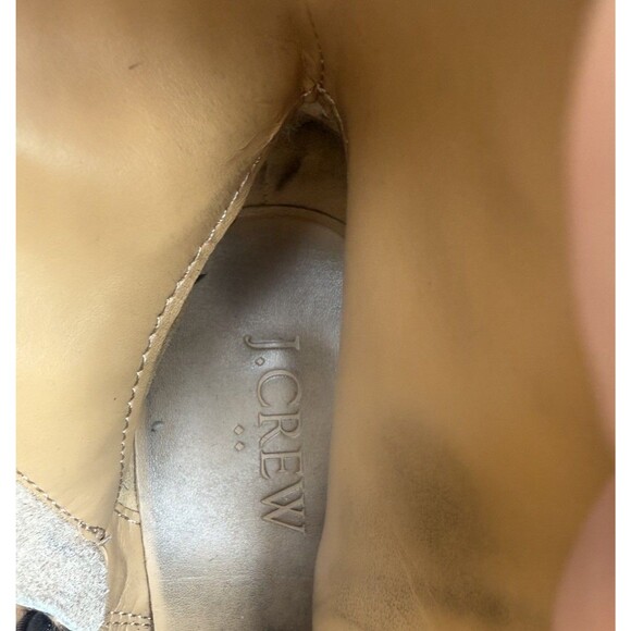 J. Crew Walker Leopard Print Calf Hair Leather Ankle Boots Sz 7.5 Mob Wife  $198 - Picture 8 of 10